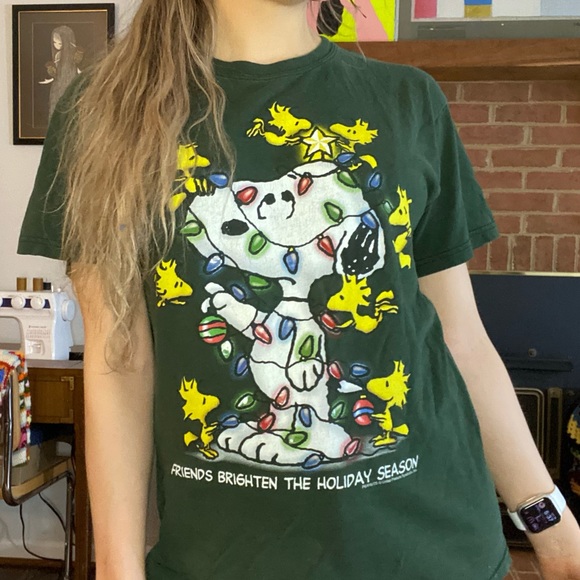 Vintage Y2K Snoopy Christmas Friends Woodstock Peanuts Graphic T-Shirt X… - Picture 2 of 11